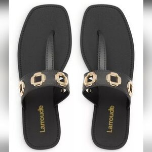 Larroudé Women's Milan Grommet Thong Sandals.